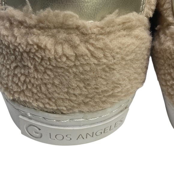 GBG Los Angeles Meeko Women 11 Beige Faux Fur Lace-Up Sneaker Preppy Streetwear - Picture 6 of 11
